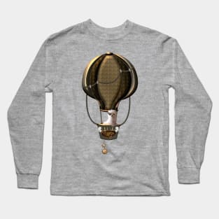 Steampunk, hot air ballon with cute steampunk  puppy Long Sleeve T-Shirt